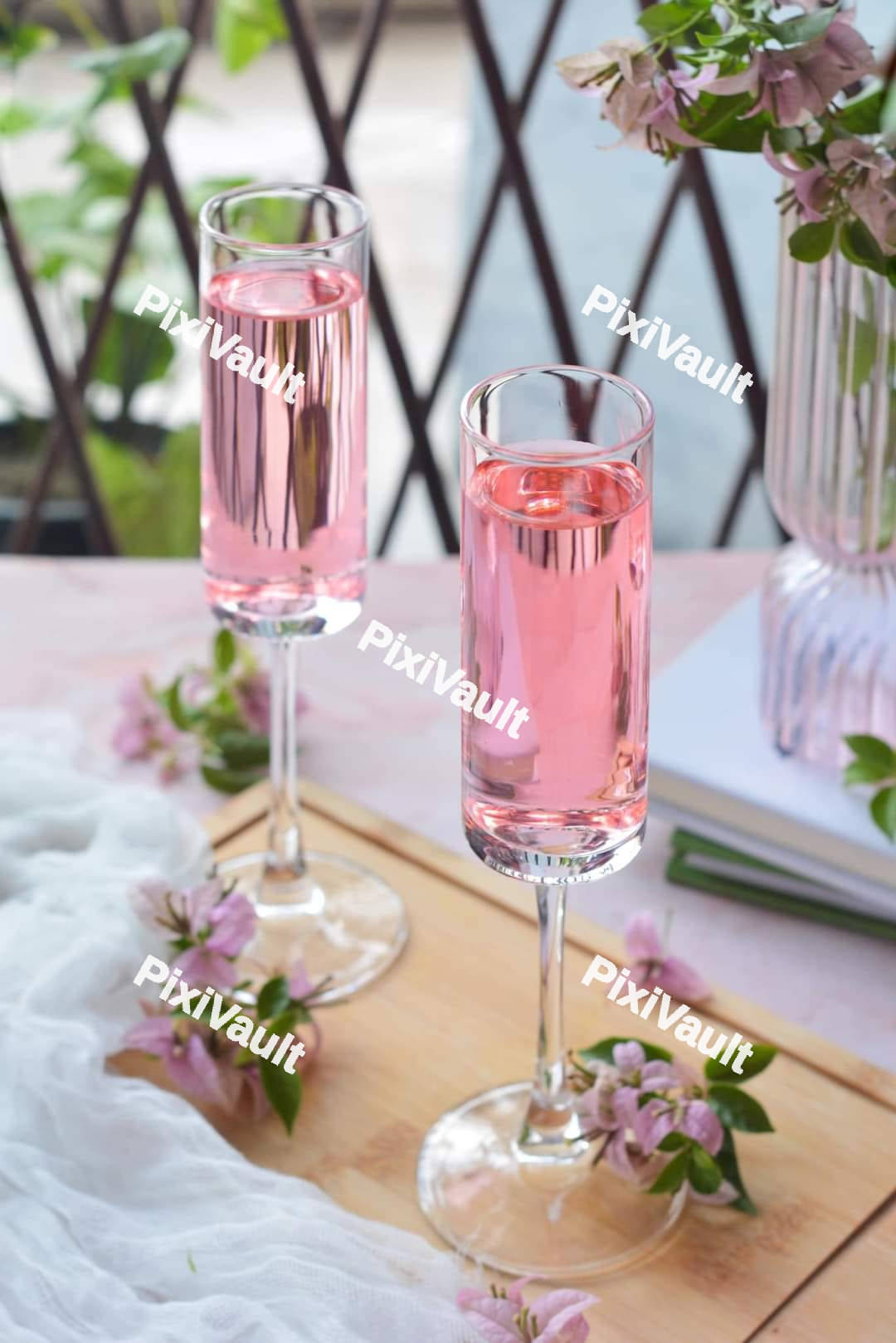 Two glasses of pink drink